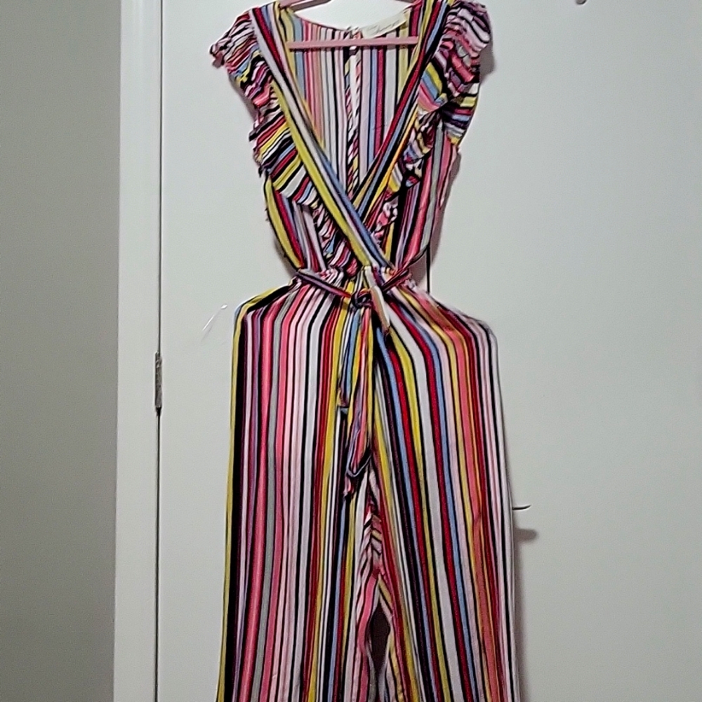 Vintage Havana candy stripe jumpsuit size medium